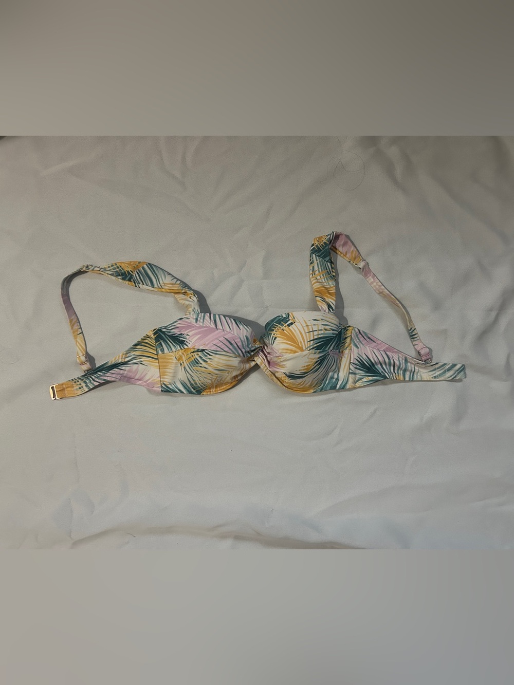 Target Tropical Palm Underwire Bikini Top - White, Yellow, Green, Pink